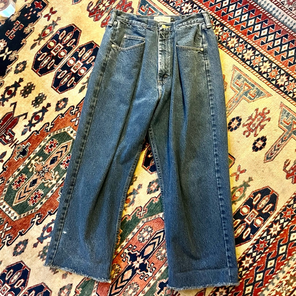 Proche Studio Upcycled Front Pleat Denim Jean